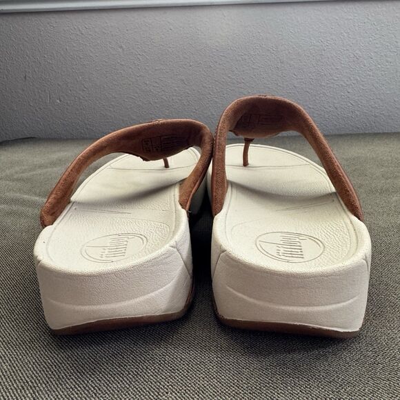 FitFlop WalkStar 3 Leather Thong Slip On Sandal 030-017 Womens Size 8 Brown - Picture 5 of 7